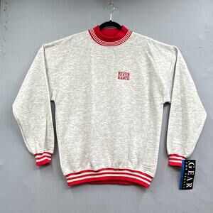 VTG Gear for Sports Sweatshirt L Embroidered River Ranch Red Stripe New 90s Thck